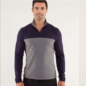 Lululemon Men's Sprint Zip 1/4 Zip Long Sleeve Shirt size Large fit Gray Purple